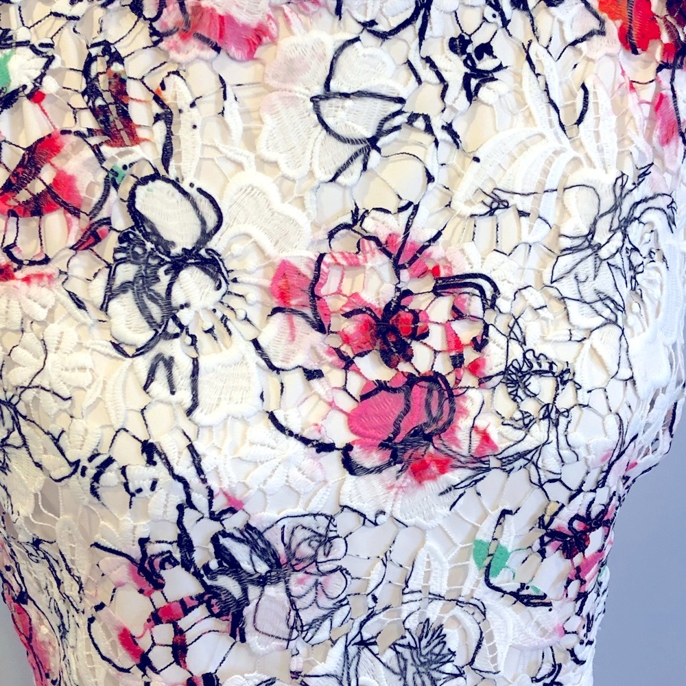 T Tahari lace floral dress - Picture 3 of 5